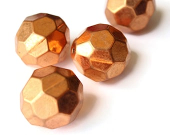 5 21mm Coin Beads Vintage Red Copper Plated Plastic Bead Jewelry Making Beading Supplies Focal Beads Loose Beads Large Beads Flat Round Bead