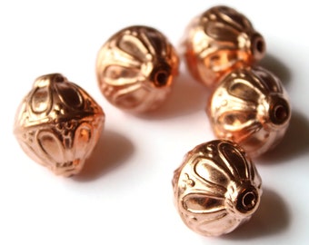 5 21mm Coin Beads Vintage Red Copper Plated Plastic Bead Jewelry Making Beading Supplies Focal Beads Loose Beads Large Beads Flat Round Bead