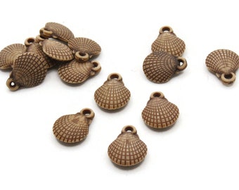 14 16mm Brown Oyster Seashell Beads Small Plastic Beads Acrylic Beach Beads Jewelry Making Beading Supplies