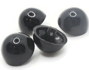 4 19mm Vintage Black Plastic Shank Buttons Sewing Notions Jewelry Making Beading Supplies Sewing Supplies