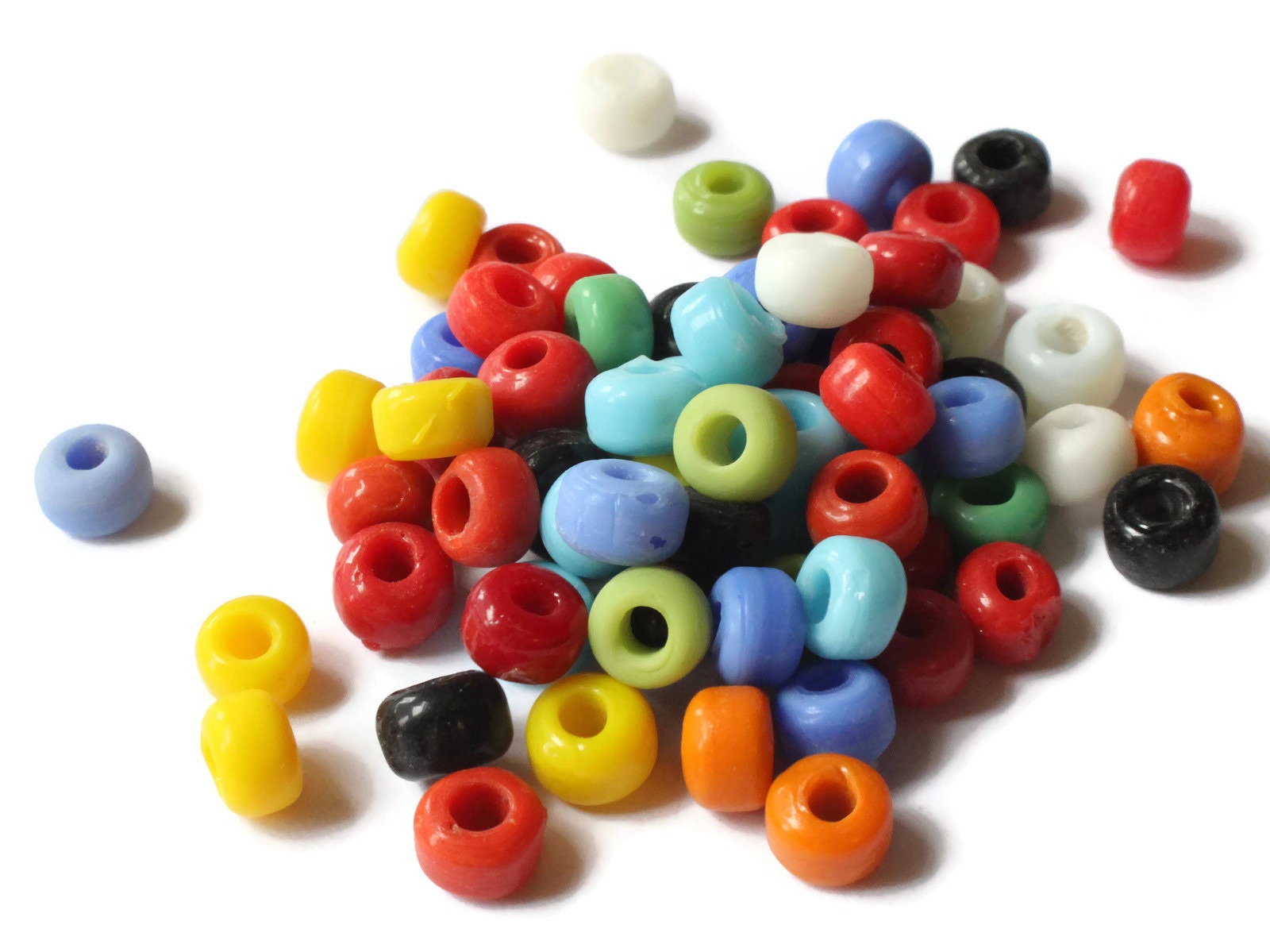 50 Vintage Crow Beads Mixed Color Crow Beads MultiColor Beads Etsy