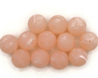 12 14mm Round Peach Pink Beads Vintage Frosted Lucite Beads Jewelry Making New Old Stock Craft Supplies Orange Lucite Beads Moon Glow Bead