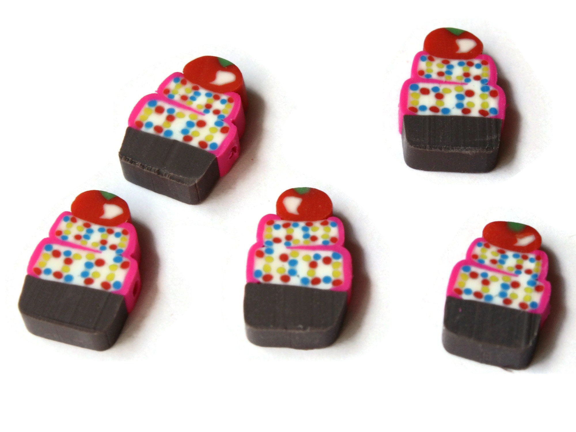 20 Cupcake Beads Cute Beads Cupcakes with Sprinkles and a Etsy