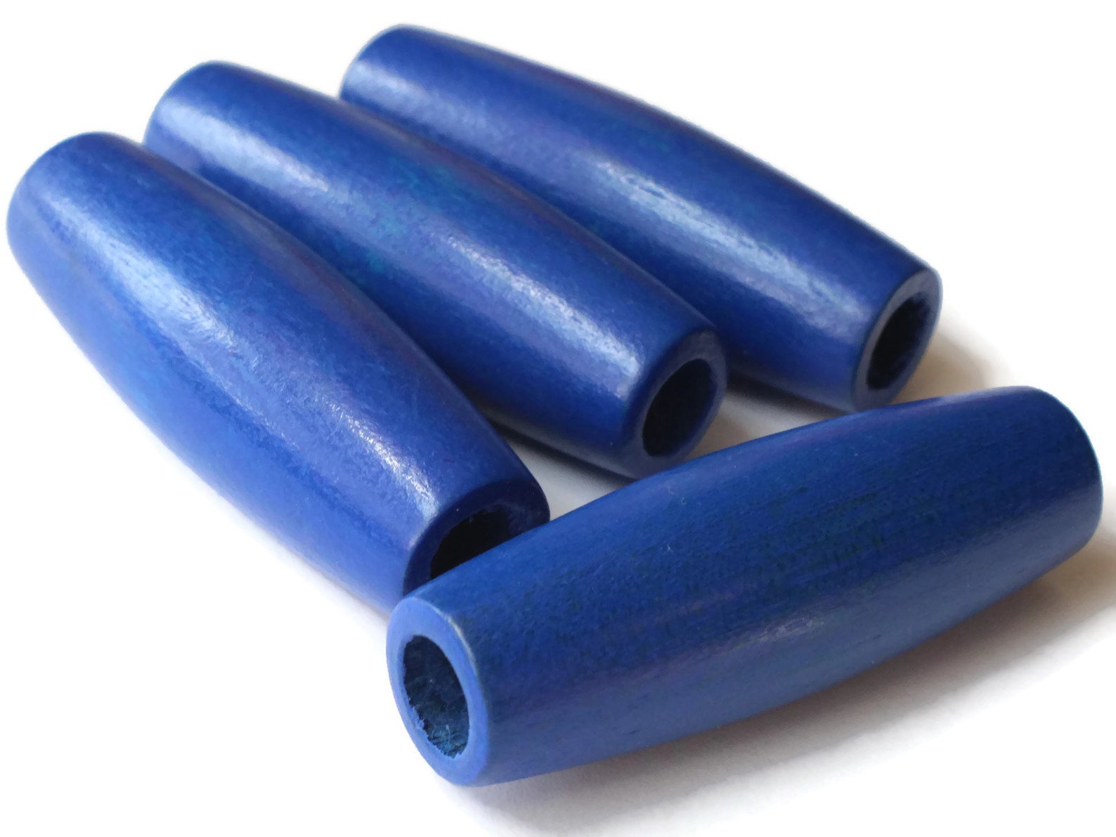 2 Inch Long Large Tube Beads Blue Beads Wood Beads Wooden Etsy Canada