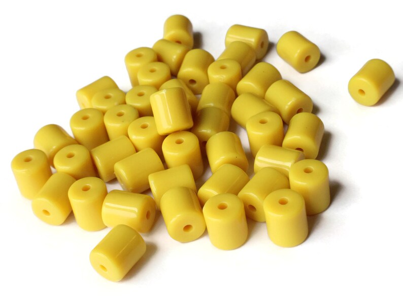 40 9mm Yellow Tube Beads Acrylic Tube Beads Plastic Tube Beads Etsy