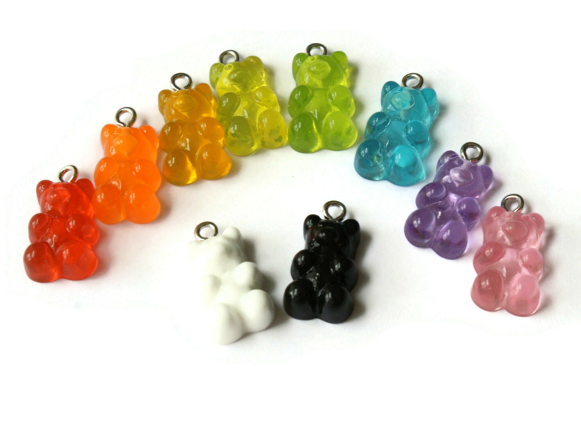 4, 20 or 50 BULK pcs Purple Colored Gummy Bear Charms, Resin - US Seller-  PR847