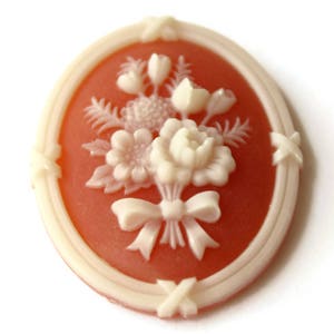 3 bloemmotief vintage cabochon carneool camee cabochon 41 mm x 31 mm new old stock bloemen cameo's bloem cameo sieraden maken boeket cameo