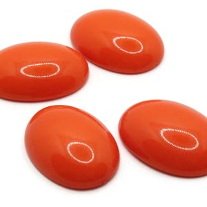 4 25 mm x 18 mm オレンジオーバルカボション ヴィンテージルーサイトカボション ルーズプラスチックタイル ジュエリーメイキング