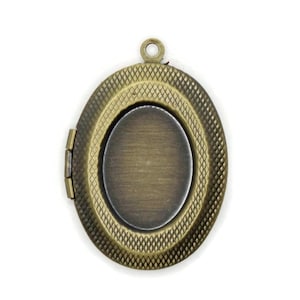 33mm Reversible Oval Locket Brass Locket Charm Jewelry Making and Beading Supplies