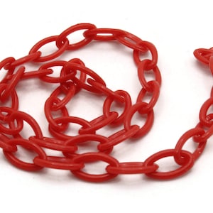 15.75 Inch Red Plastic Oval Chain Jewelry Making Beading Supplies 40cm chain Jewelry Findings 13x8mm links Smileyboy