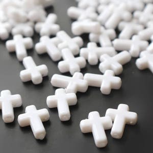 50 16mm Cross Beads White Cross Beads Plastic Crosses Christian Beads Jewelry Making Beading Supplies Acrylic Cross Beads Smileyboy