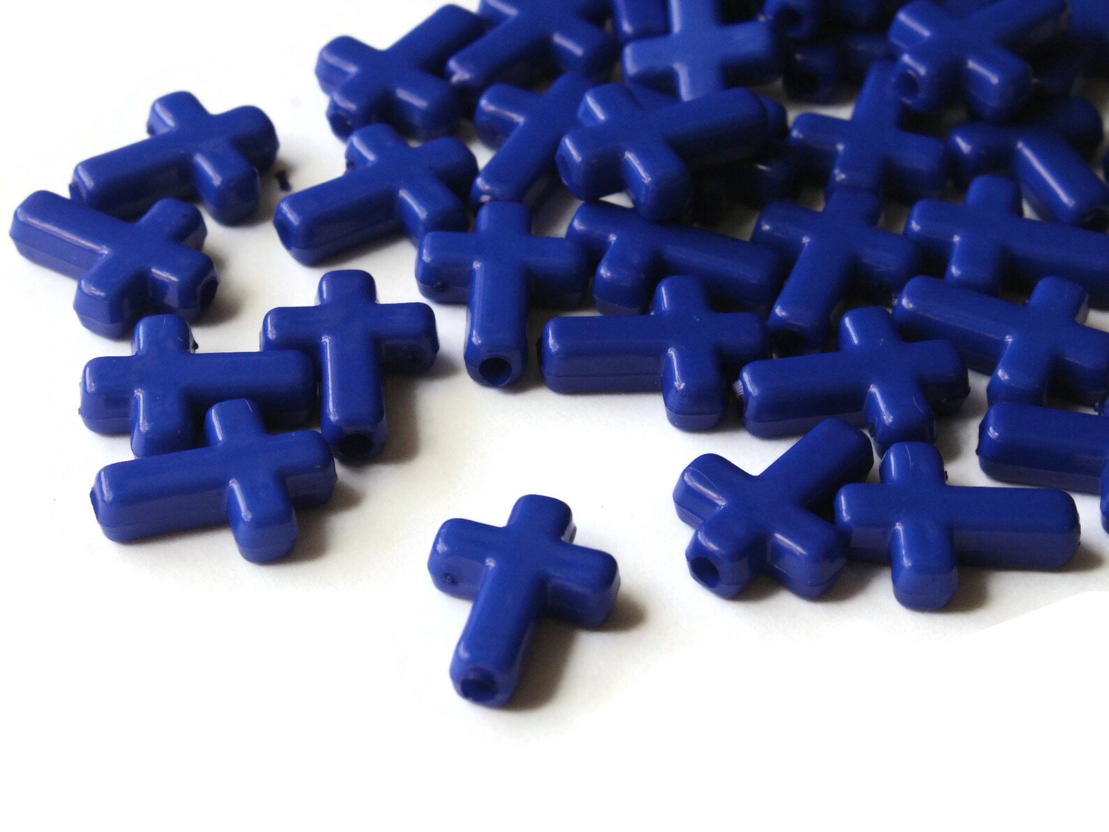 50 16mm Cross Beads Royal Blue Cross Beads Plastic Crosses Etsy