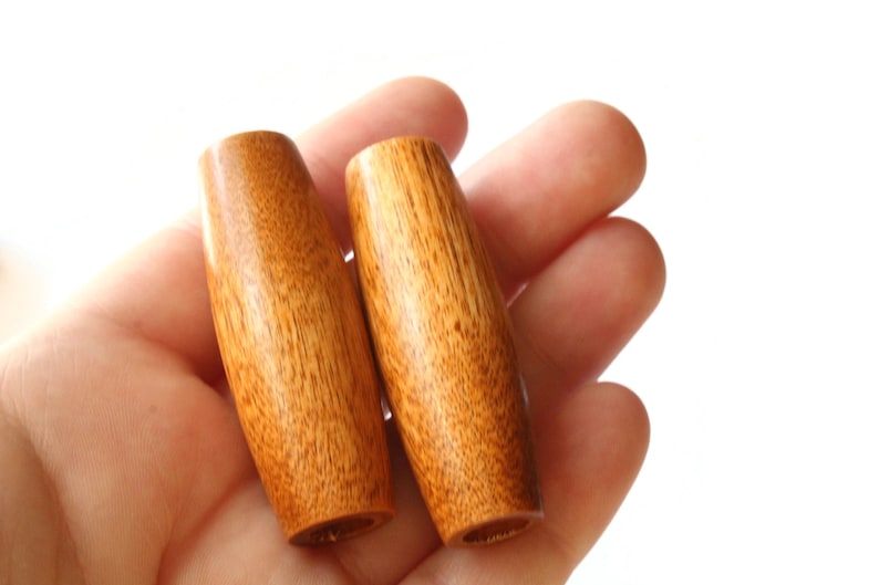 2 Inch Long Large Tube Beads Brown Beads Wood Beads Wooden Beads ...