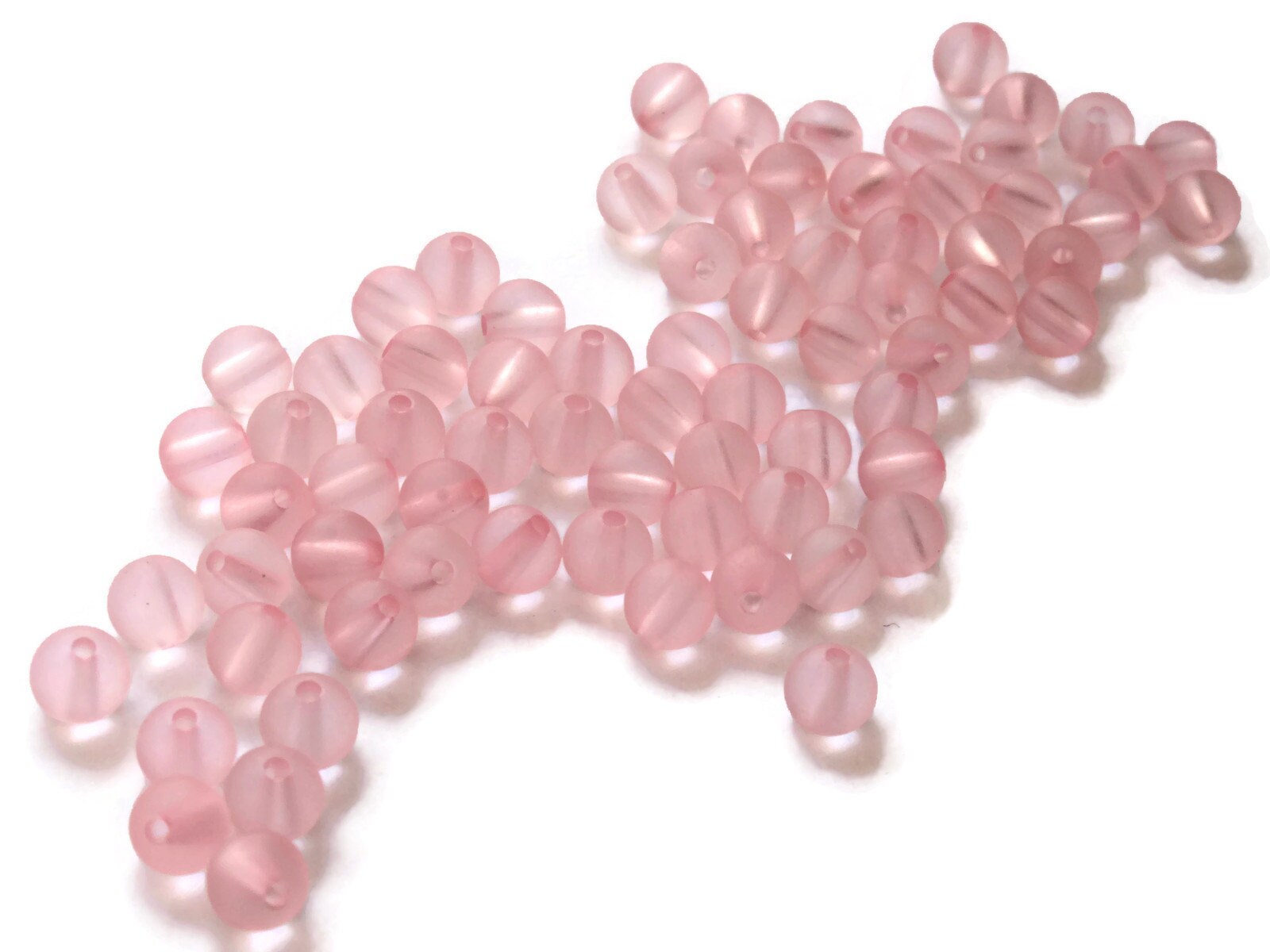 75 6mm Round Pink Beads Vintage Lucite Beads Frosted Lucite Etsy