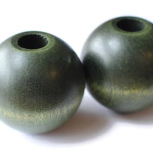 1 45mm x 42mm Large Round Beads Green Wood Beads Vintage Macrame Beads Decor Beads New Old Stock Limited Quantity Craft Supplies