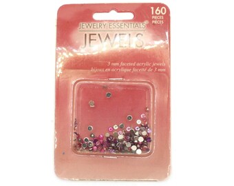 160 Pieces Pink 3mm Faceted Acrylic Jewels  Jewelry Essential Jewels Cabochons