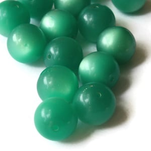 14 11mm Round Green Beads Vintage Beads Moonglow Lucite Bead Loose Beads Jewelry Making Beading Supplies New Old Stock Bead Ball Beads