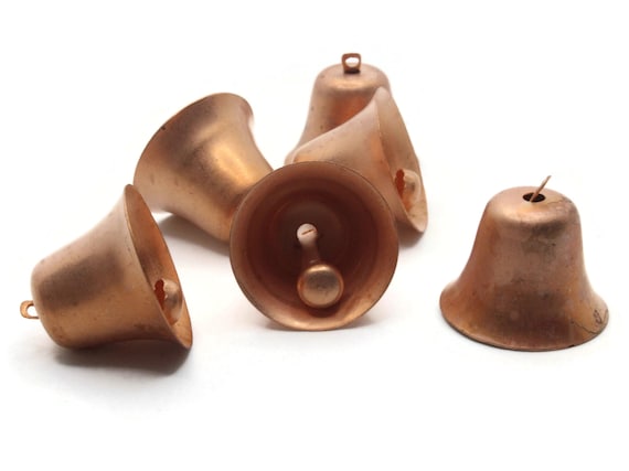 【Bellᵕ̈*】 Set of 6 Old World Galvanized Christmas Bells with Bows