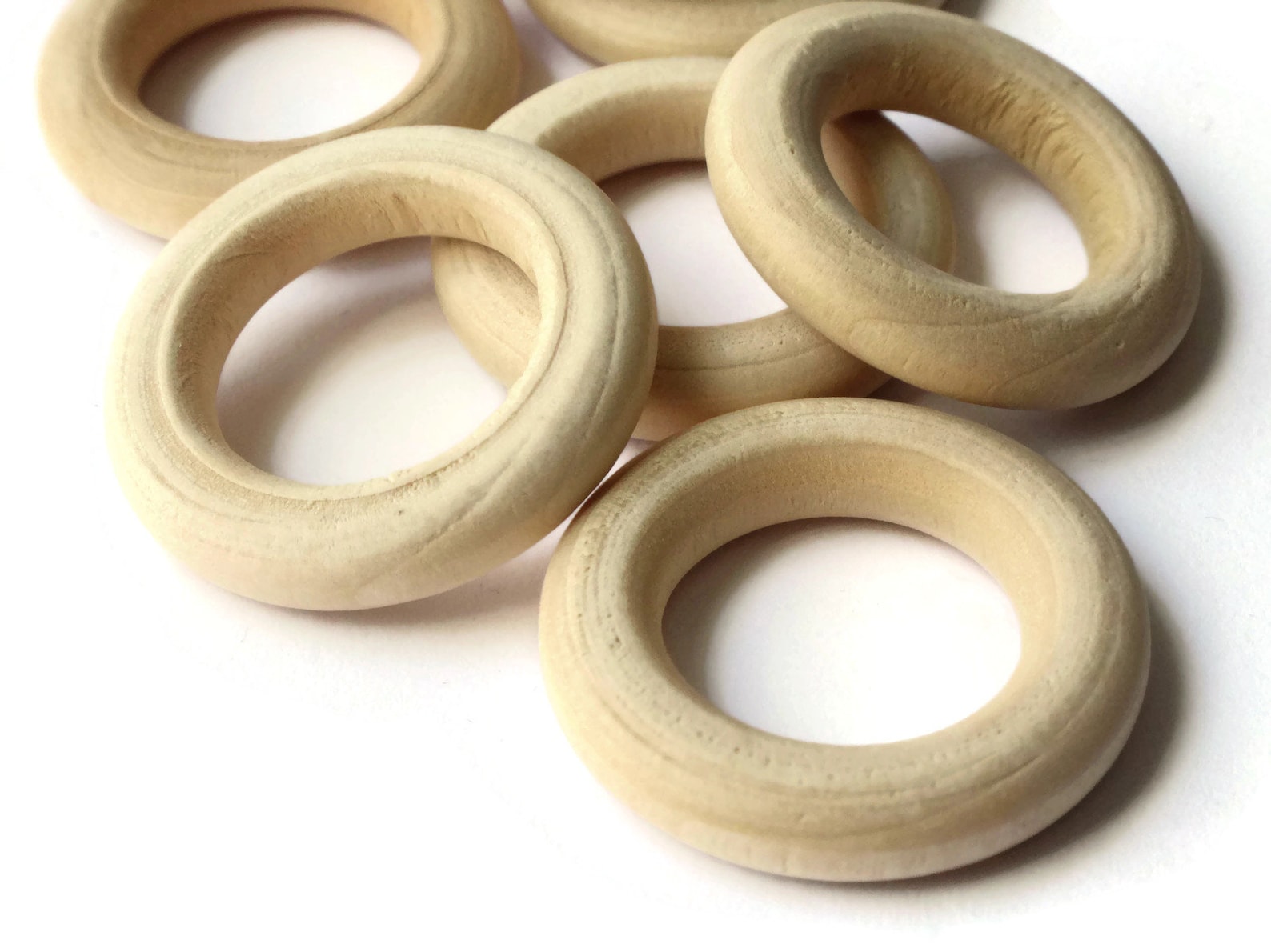 8 30mm Natural Wood Large Ring Beads Wooden Donut Beads - Etsy