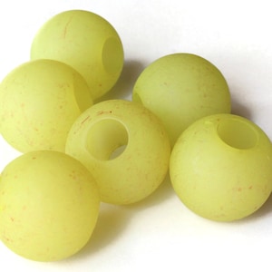 6 25mm x 22mm Translucent Green Beads Round Large Hole Beads Acrylic Beads Plastic Beads Jewelry Making Beading Supplies Macrame Beads