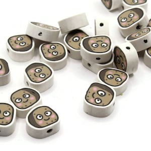 25 Kartoffel Perlen niedliche Perlen Cartoon Essen Perlen mit Gesichtern Polymer Clay Perlen Schmuck machen Perlen Versorgung