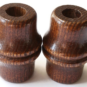 2  51mm Tube Beads Dark Brown Vintage Wood Beads Wooden Beads Large Hole Beads Chunky Beads Bamboo Cut Macrame Beads bA2