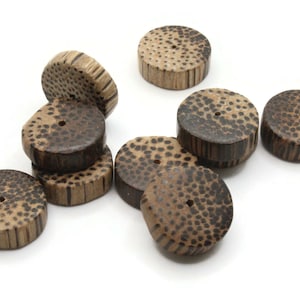 10 19mm Wood Disc Beads Wheel Beads Brown Wood Grain Wood Beads Macrame Beads Jewelry Making Beading Supplies Wooden Beads Flat Round Beads