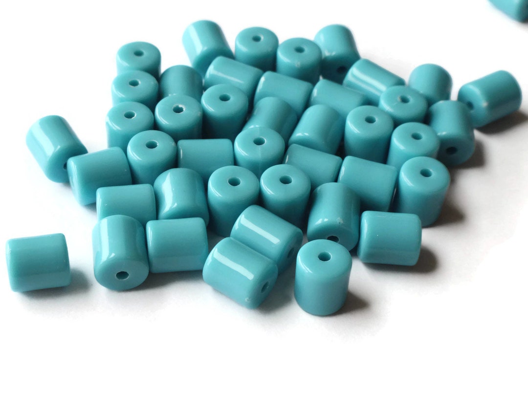 40 9mm Blue Tube Beads Acrylic Tube Beads Plastic Tube Beads Etsy