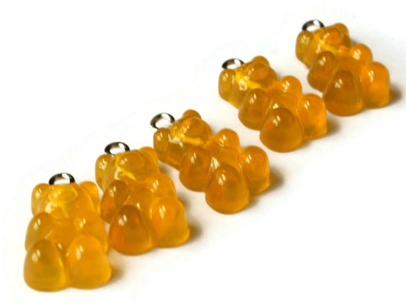 Golden Yellow Gummy Bear Charms