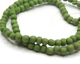 87 5mm Round Green Vintage Small Spacer Bead Wooden Ball Beads Jewelry Making Beading Supplies Smileyboy Loose Beads to String