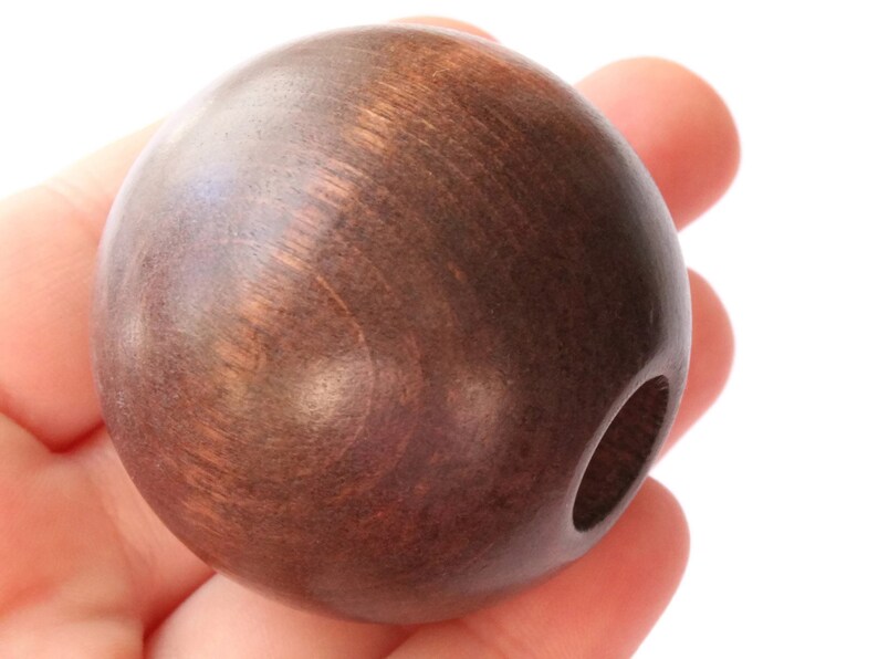 45mm X 42mm Large Round Beads Brown Wood Beads Vintage Macrame Etsy
