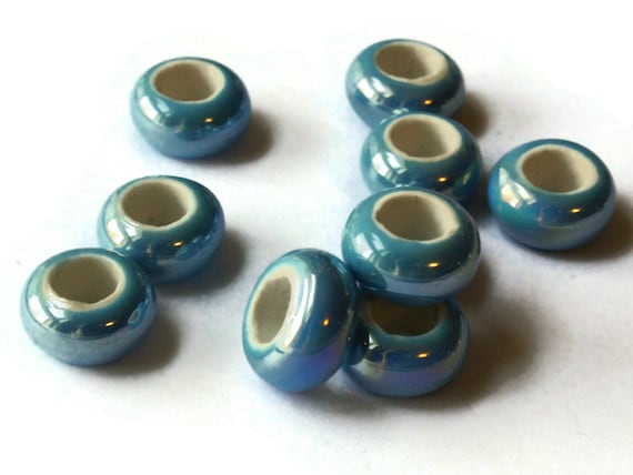 Glass Beads 3mm Hole Loose Beads for Bracelet Earring Making Blue Green