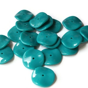 20 25mm Teal Green Disc Beads Vintage Wavy Beads Flat Round - Etsy