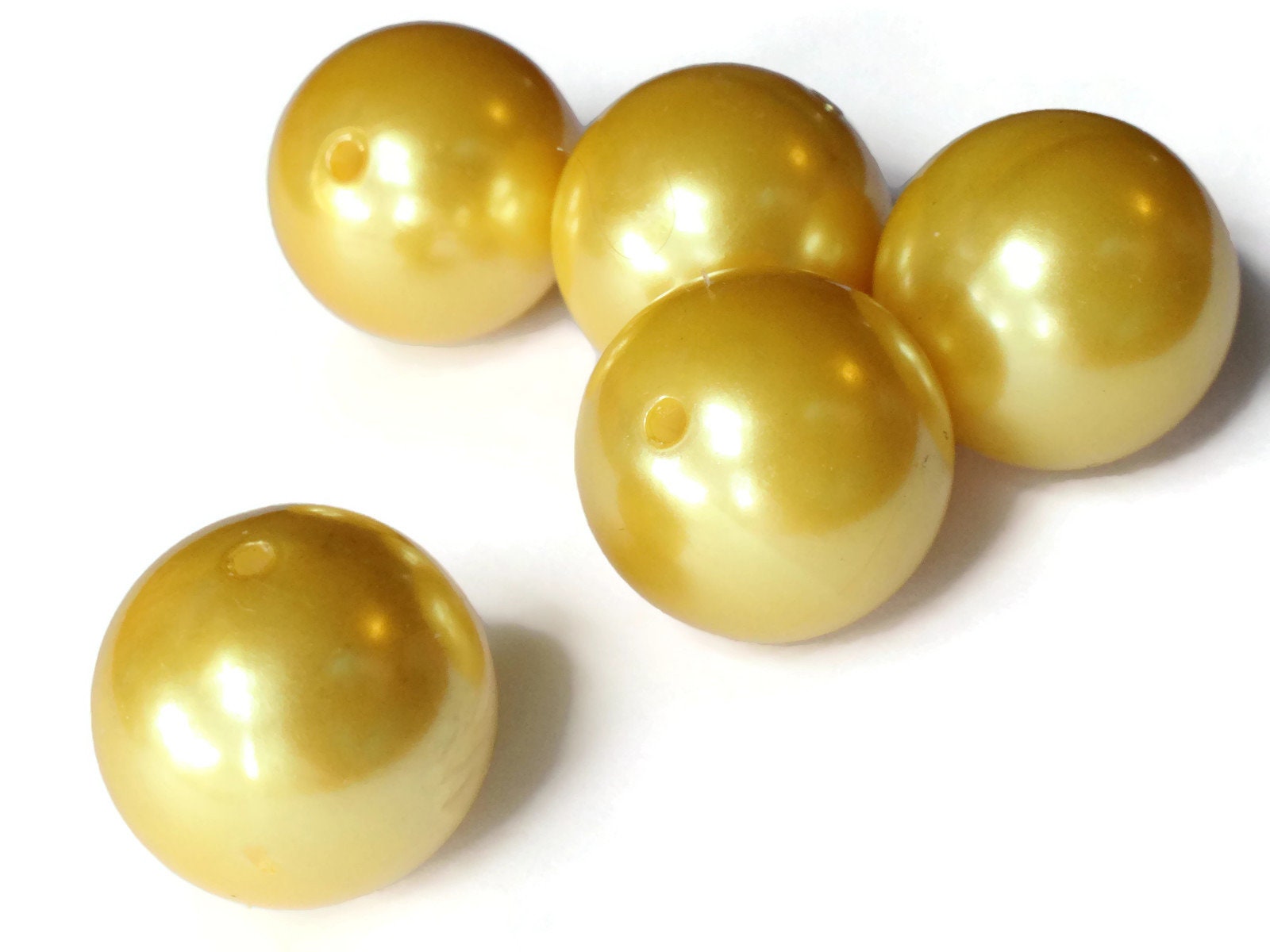 5 26mm Yellow Pearls Faux Pearls Imitation Pearls Plastic Etsy