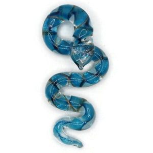 Sky Blue Gold and Clear Spiral Glass Pendant Snake Pendant Jewelry Making Beading Supplies