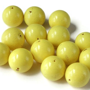 14 15 mm vintage gele ronde kralen vintage plastic kraal losse kralen nieuwe oude voorraad niet-gecirculeerde kralen sieraden maken kralenbenodigdheden
