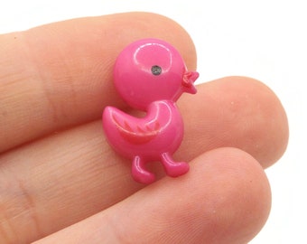 8 21mm Dark Pink Duck Buttons Plastic Shank Bird Buttons Retro Multi-Color Animal Buttons