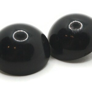 2 28mm Vintage Black Plastic Shank Buttons Sewing Notions Jewelry Making Beading Supplies Sewing Supplies
