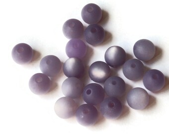 20 8mm Purple Matte Lucite Beads Round Beads Moonglow Lucite Bead Vintage Beads Ball Beads Jewelry Making Beading Supplies Smileyboy