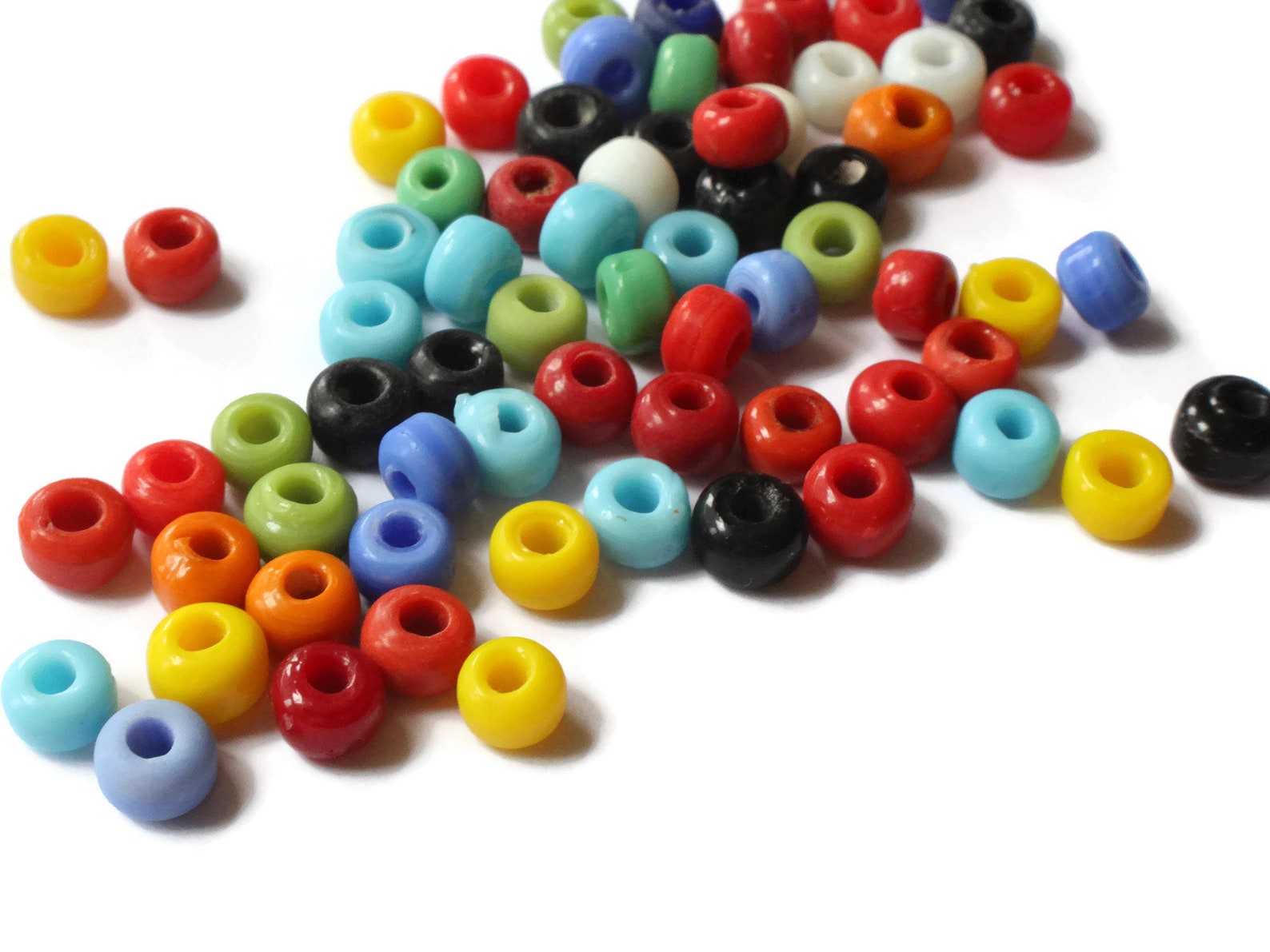 50 Vintage Crow Beads Mixed Color Crow Beads Multicolor Beads Etsy