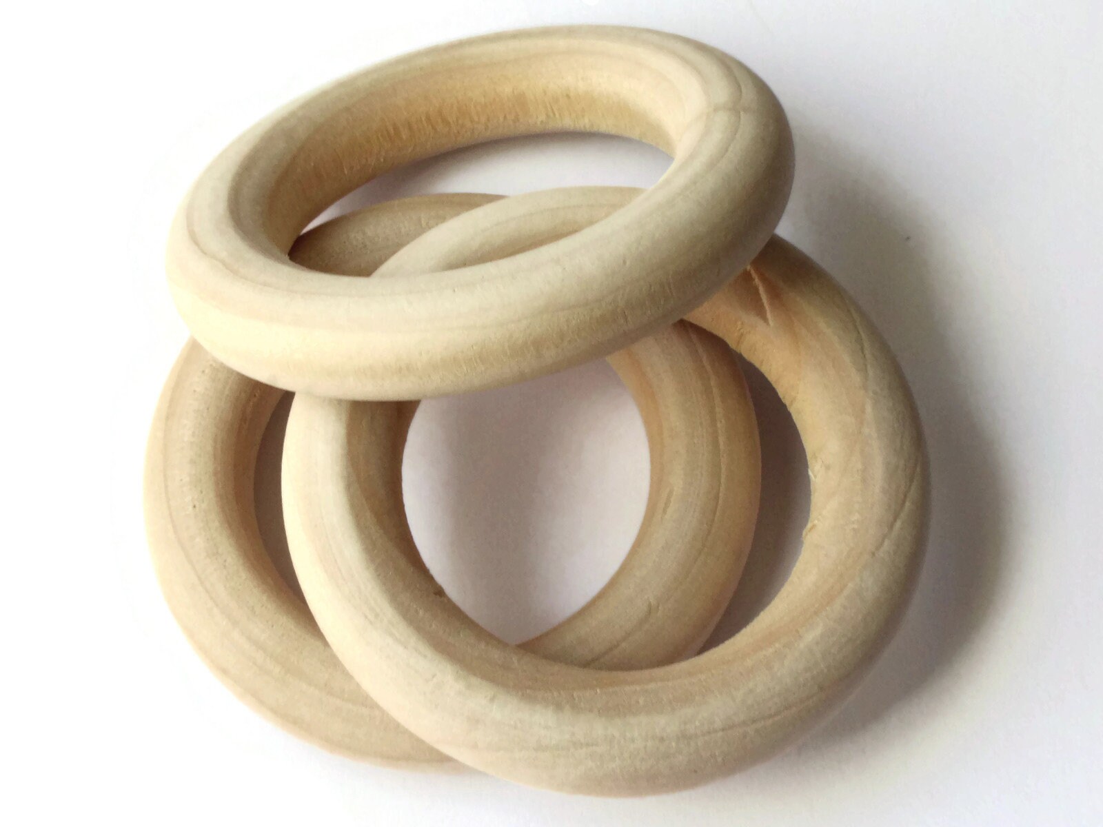 3 56mm Natural Wood Large Ring Beads Wooden Donut Beads - Etsy