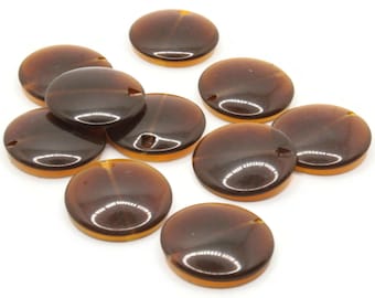 13 bruine plastic diagonale muntkralen platte ronde schijf vintage kralen sieraden maken kralenbenodigdheden