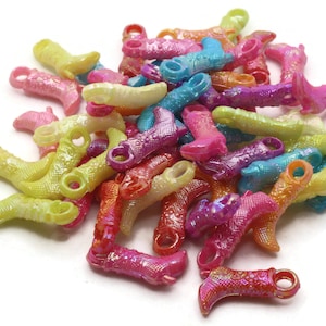 50 20mm High Heel Boot Charms Assorted Footwear Charms Acrylic Plastic Shoe Charms Mixed Color Shoe Charms Jewelry Making Beading Supplies