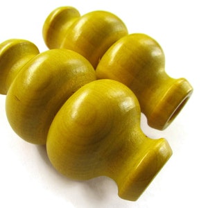 50mm Yellow Wood Beads Large Fancy Tube Vintage Beads Wooden Beads Macrame Beads Giant Beads Jewelry Making Beading Supplies