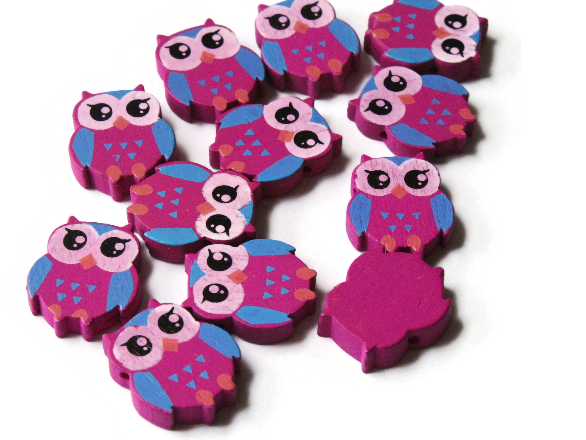 12 22mm Purple Wooden Owl Beads Wood Animal Beads Cute Bird Beads Novelty Beads to String by Smileyboy | Michaels