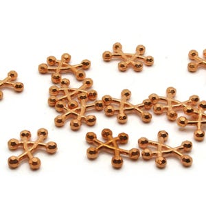 12 21mm Copper Abstract Triangle Beads Vintage Copper Colored Plastic Beads Jewelry Making Beading Supplies Shiny Metal Focal Beads
