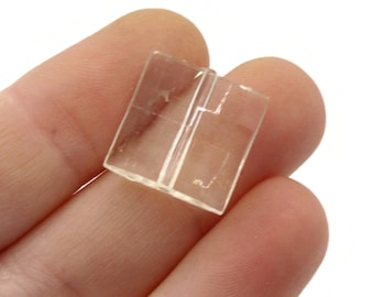 12 cuentas transparentes de 16 mm, gemas acrílicas, cuentas cuadradas de joya, joyas acrílicas, cuentas de plástico para ensartar, suministros para hacer joyas.