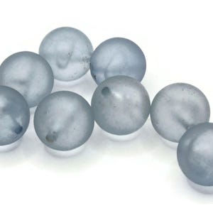 8 14mm Round Blue Beads Vintage Frosted Lucite Plastic Beads Jewelry Making Beading Supplies