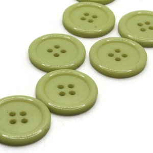 10 22mm Green Buttons Flat Round Plastic Four Hole Buttons Jewelry Making Beading Supplies Sewing Notions