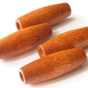 2 Inch Long Large Tube Beads Brown Beads Wood Beads Wooden Beads Vintage Beads Large Hole Beads Macrame Beads bA2